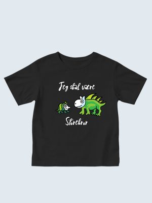 Axel & Marie, T-shirt, Storebror, Jeg Skal Være Storebror - Grå eventyr-fugl, 2 år