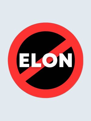 Anti-Elon, rundt klistermærke til bil, Bumper Sticker, Tesla