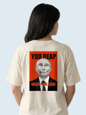 T-shirt, Anti Putin, Ryssland Stoppa kriget i Ukraina, Oversized Box Fit, Ryggtryck