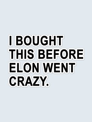 I Bought This Before Elon Went Crazy, Klistermærke til bil, Bumper Sticker, Tesla