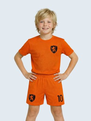 Nederland, Elftal, Kinderen, T-shirt en Korte Broek, Met Opdruk, Eigen Naam en Nummer